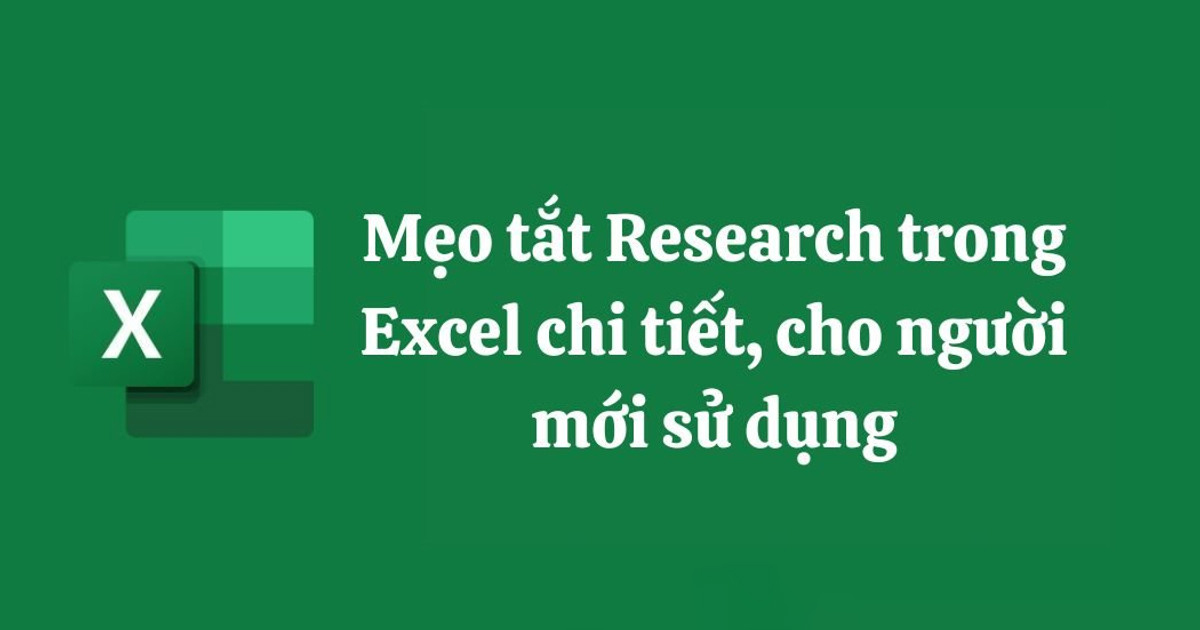 Cách tắt chức năng Research trong Excel