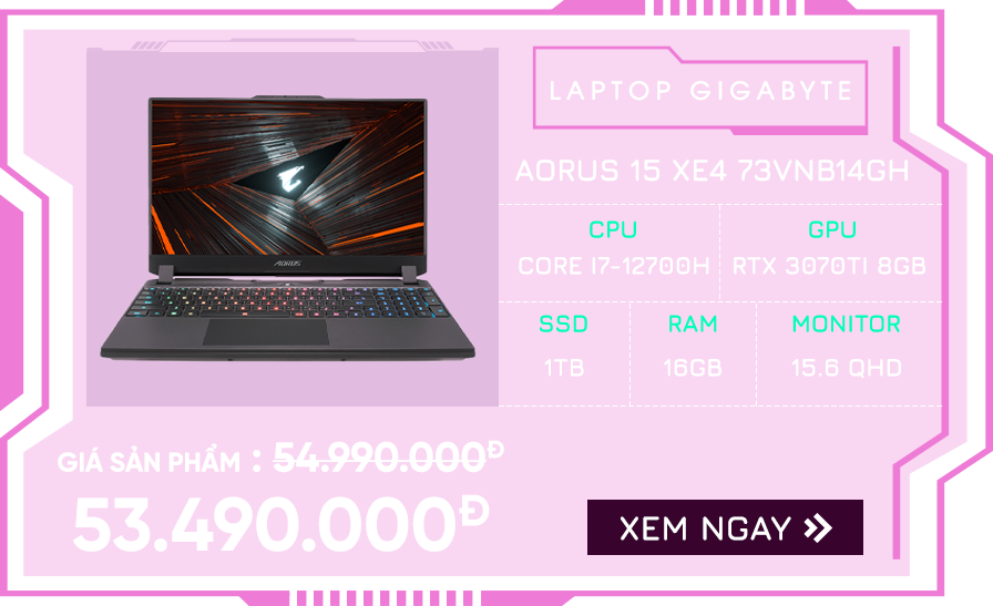 Laptop Gigabyte AORUS 15 XE4 73VNB14GH
