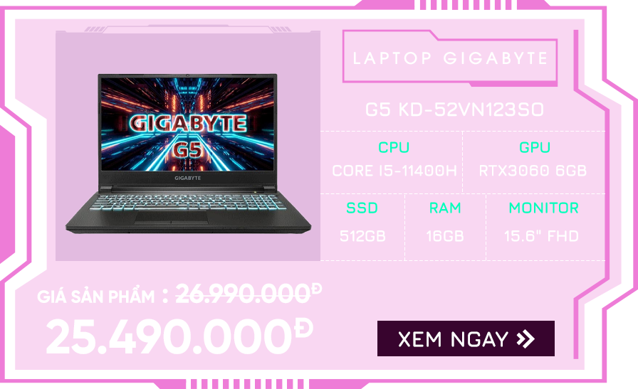 Laptop Gigabyte Gaming G5 KD-52VN123SO