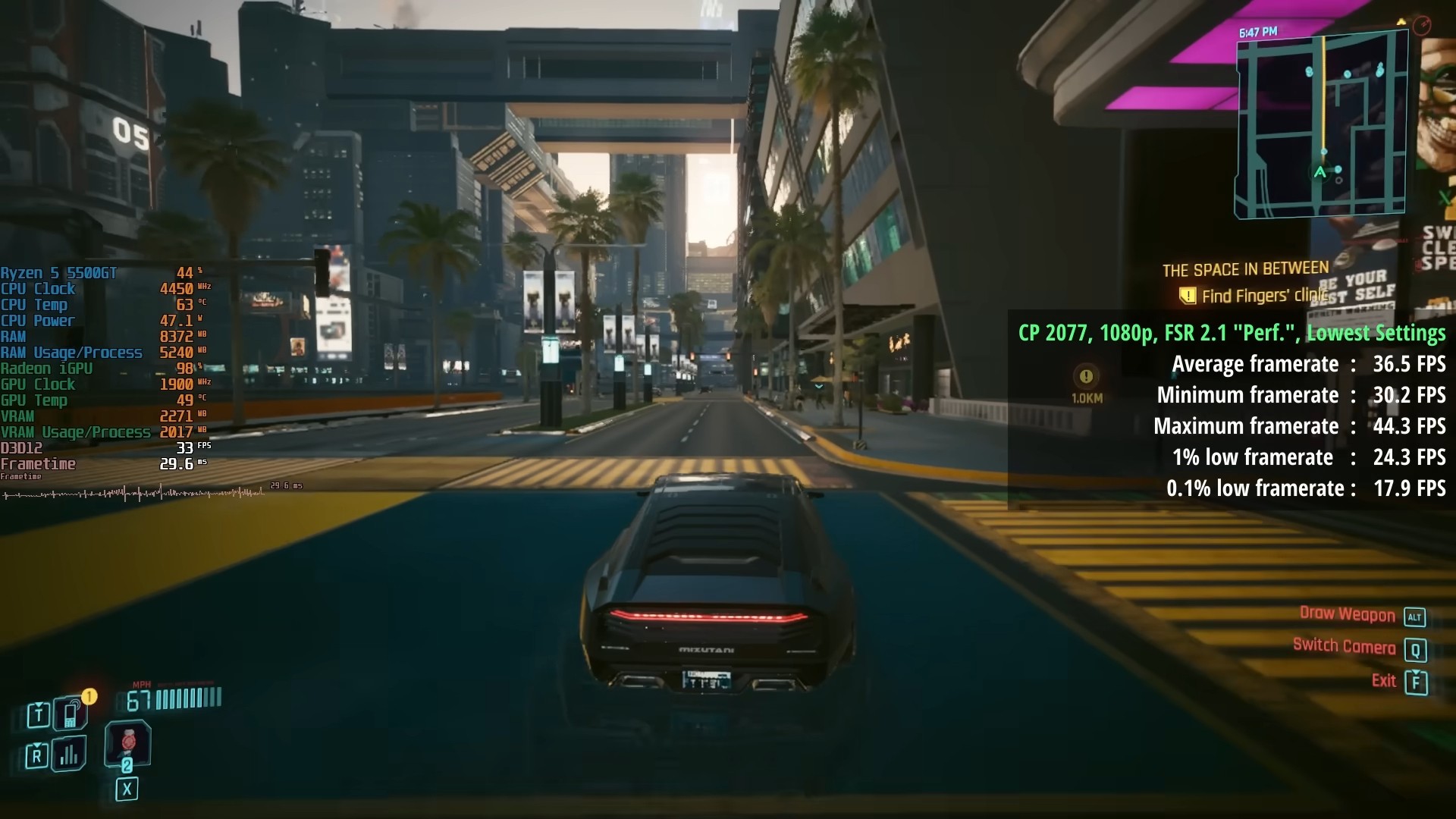 Ryzen 5 5500 GT Test Game Cyberpunk 2077