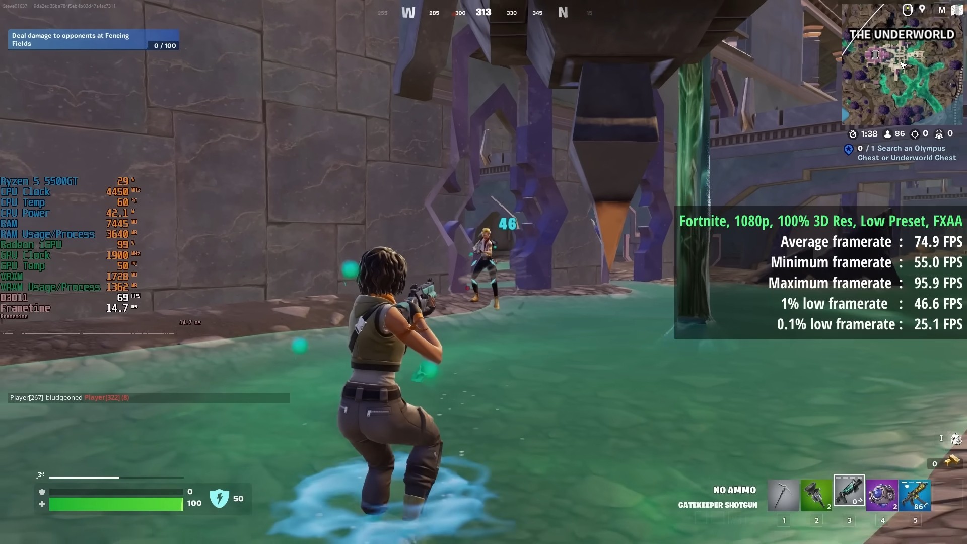 Ryzen 5 5500 GT Test Game Fortnite