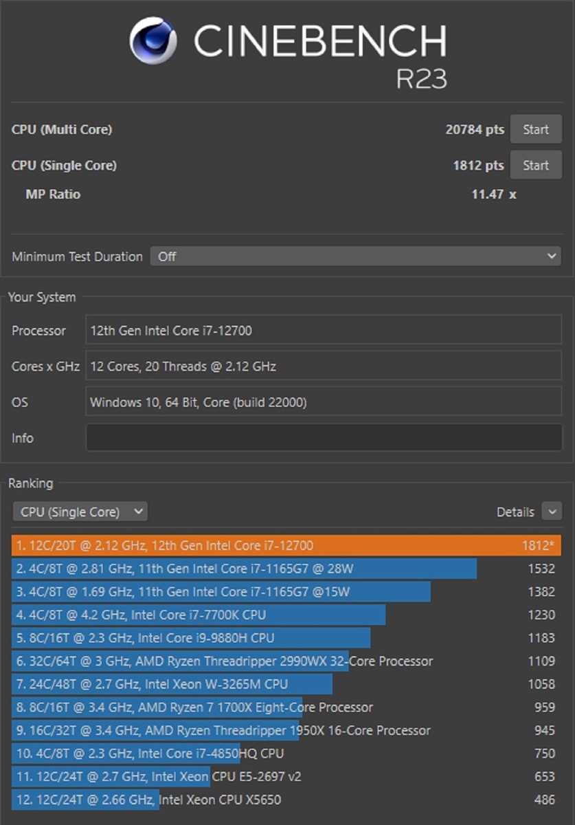 CPU Intel Core i7-12700 Up To 4.80GHz 12 Nhân, 20 Luồng