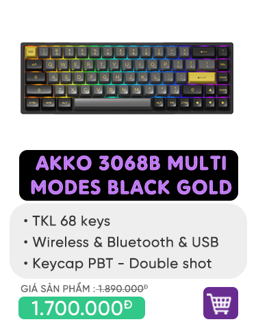 Bàn phím AKKO 3068B Multi - Modes Black Gold