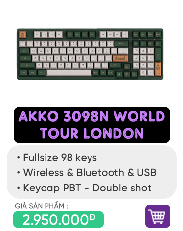 Bàn phím cơ AKKO 3098N Multi-modes World Tour London