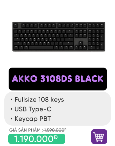Bàn phím cơ AKKO 3108DS - Black