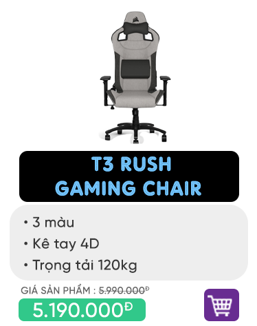 Ghế Game T3 RUSH Gaming Chair — Gray/Charcoal