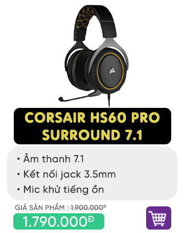 Tai nghe Corsair HS60 Pro Surround 7.1