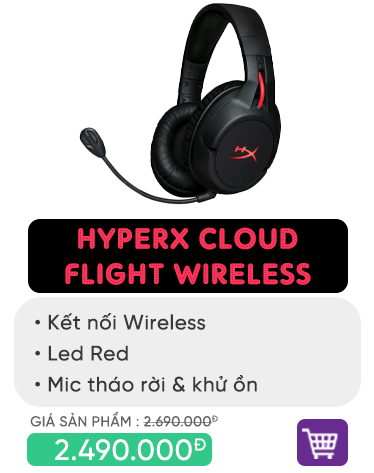 Tai nghe không dây Kingston HyperX Cloud Flight Wireless