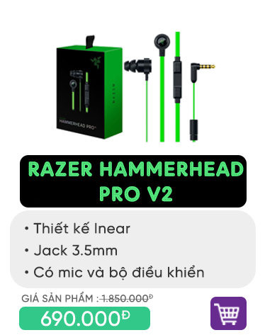 Tai nghe Razer Hammerhead Pro V2