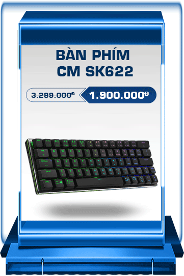 Bàn phím cơ Cooler Master SK622 Black Wireless Full Switch