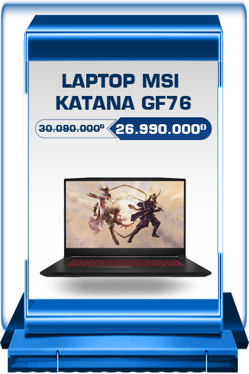 LAPTOP MSI KATANA GF76 11UC - 096VN ( 17.3 inch/ FHD/ i7-11800H/ RAM 8GB/ SSD 512GB/ RTX 3050 4GB)