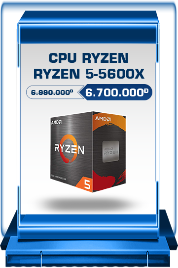 CPU AMD Ryzen 5 5600X (3.7GHz Boost 4.6GHz | 6 Nhân / 12 Luồng | 32MB Cache | PCIe 4.0)