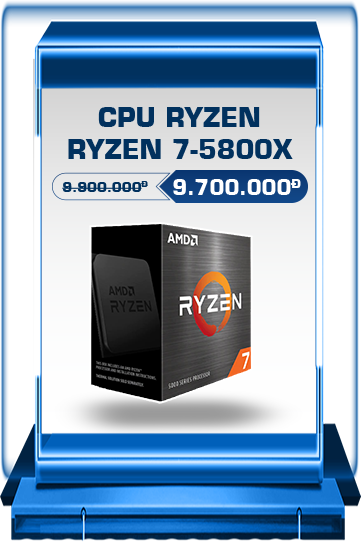 CPU AMD Ryzen 7 5800X (8 Nhân / 16 Luồng | 3.8GHz Boost 4.7GHz | 32MB Cache | PCIe 4.0)