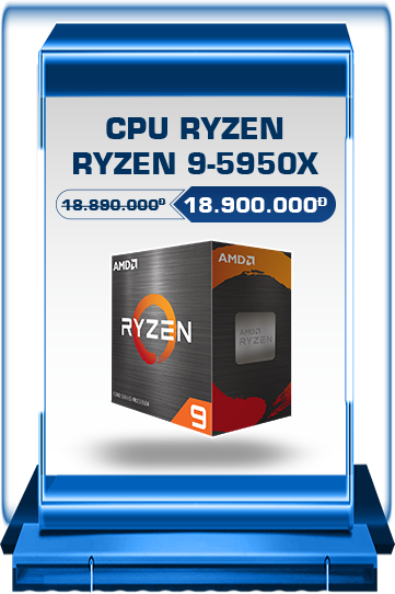 CPU AMD Ryzen 9 5950X (16 Nhân / 32 Luồng | 3.4GHz Boost 4.9GHz | 64MB Cache | PCIe 4.0)