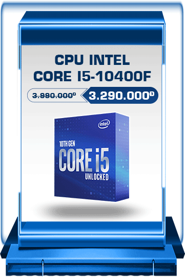 CPU Intel Core i5 10400F (2.9GHz turbo 4.3GHz | 6 nhân | 12 luồng | 12MB Cache)