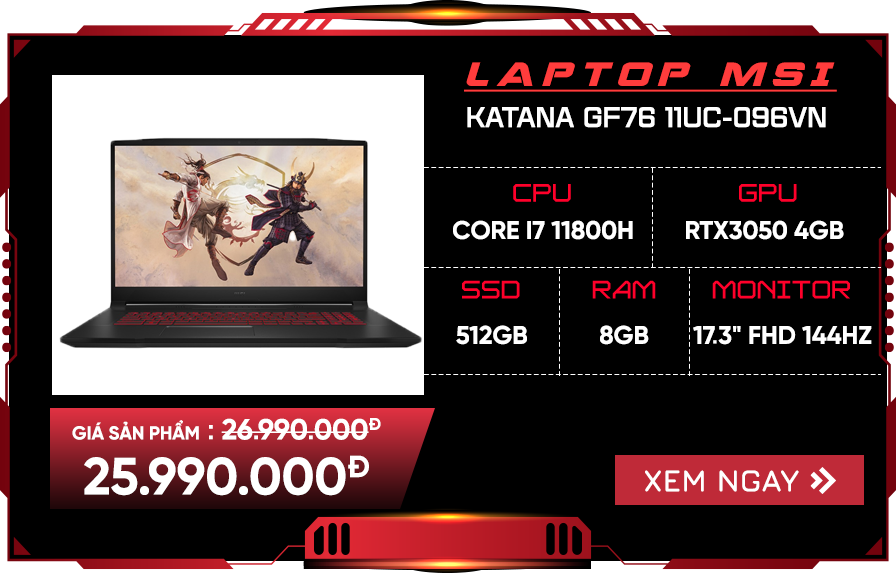 Laptop MSI Katana GF76