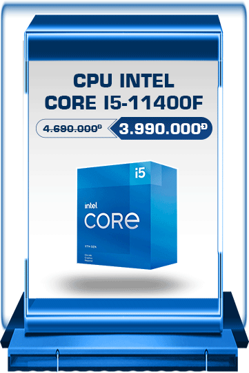 CPU Intel Core i5-11400F (6 Nhân 12 Luồng | Up To 4.4GHz | 12M Cache | 65W)