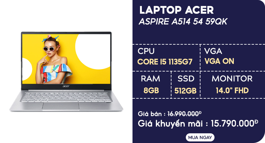 Laptop Acer Aspire A514 54 59QK NX.A2ASV.008