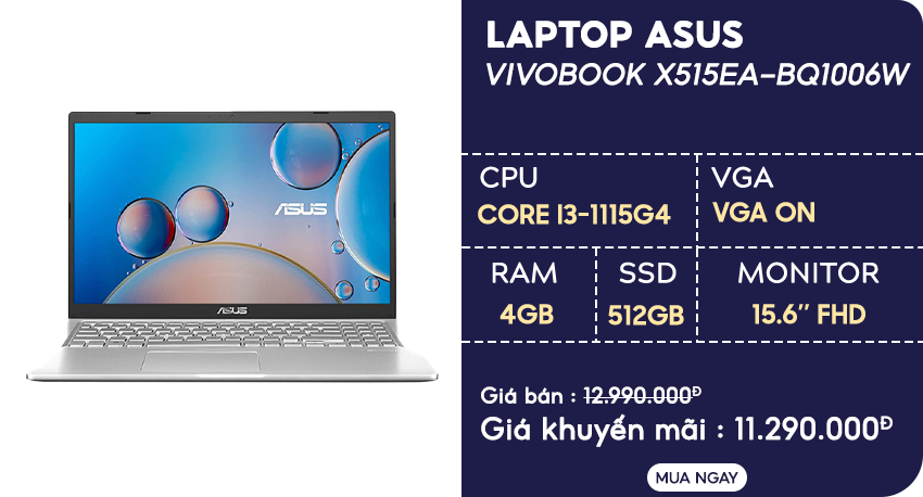 Laptop Vivobook Asus X515EA-BQ1006W