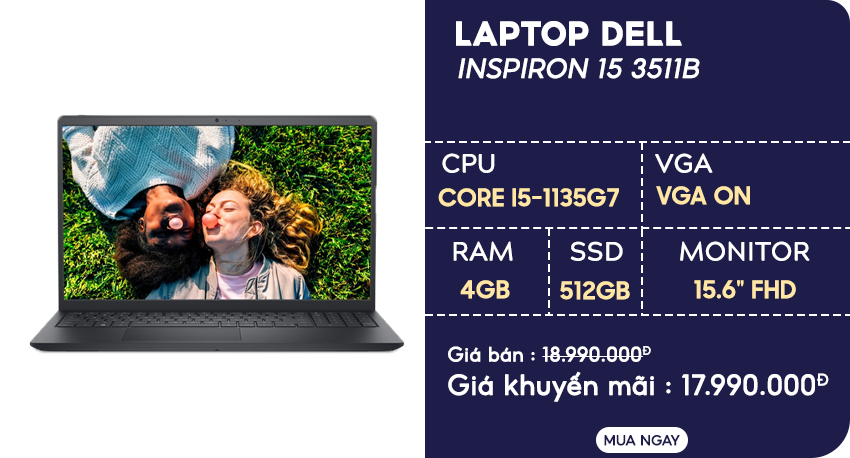 Laptop Dell Inspiron 15 3511B (P112F001BBL)
