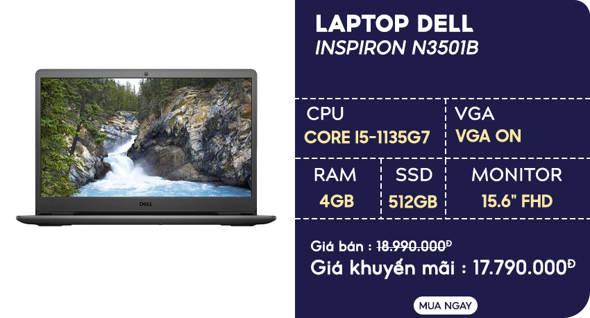 Laptop Dell Inspiron N3501B P90F005N3501B