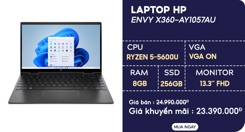 Laptop HP Envy x360-ay1057AU 601Q9PA