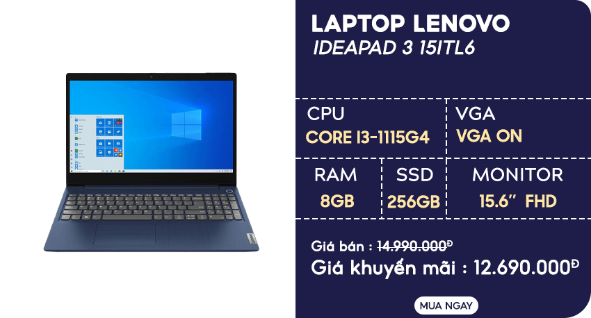 Laptop Lenovo IdeaPad 3 15ITL6