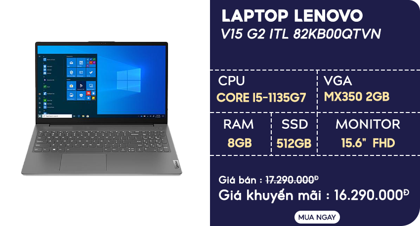 Laptop Lenovo V15 G2 ITL 82KB00QTVN