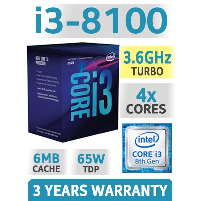 CPU Intel Core i3 8100 (3.60GHz, 6M, 4 Cores 4 Threads) – Tân Tiến ...