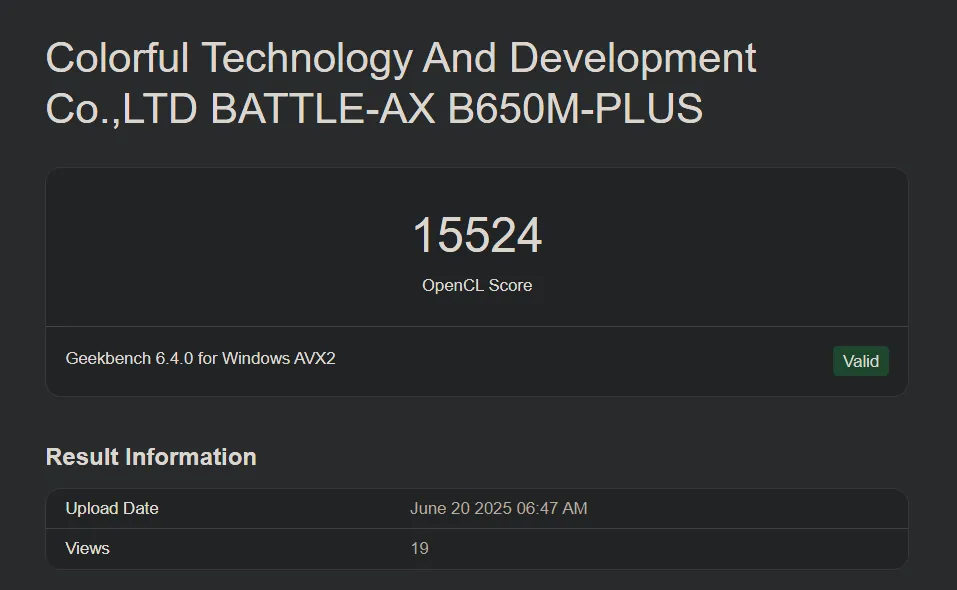 Điểm chuẩn Lisuan G100 trong OpenCL