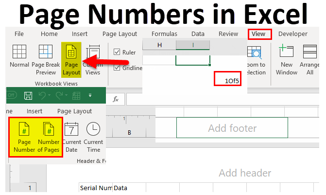 Đánh số trang Excel NCPC