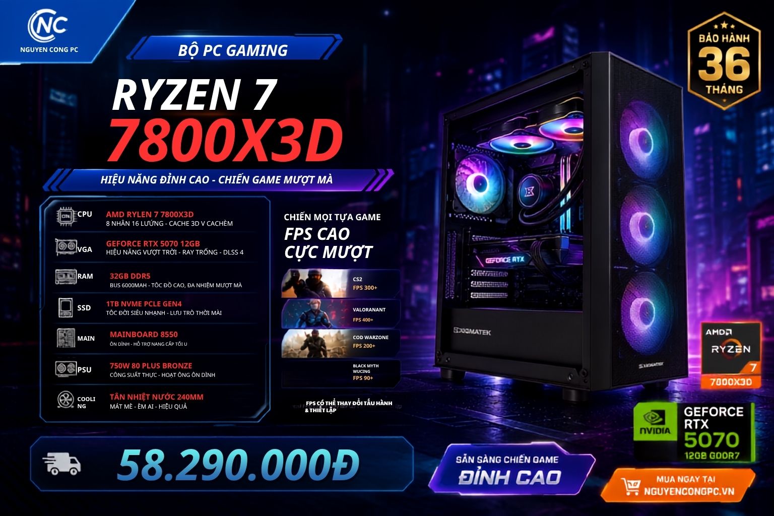 PC Gaming R7 7800X3D