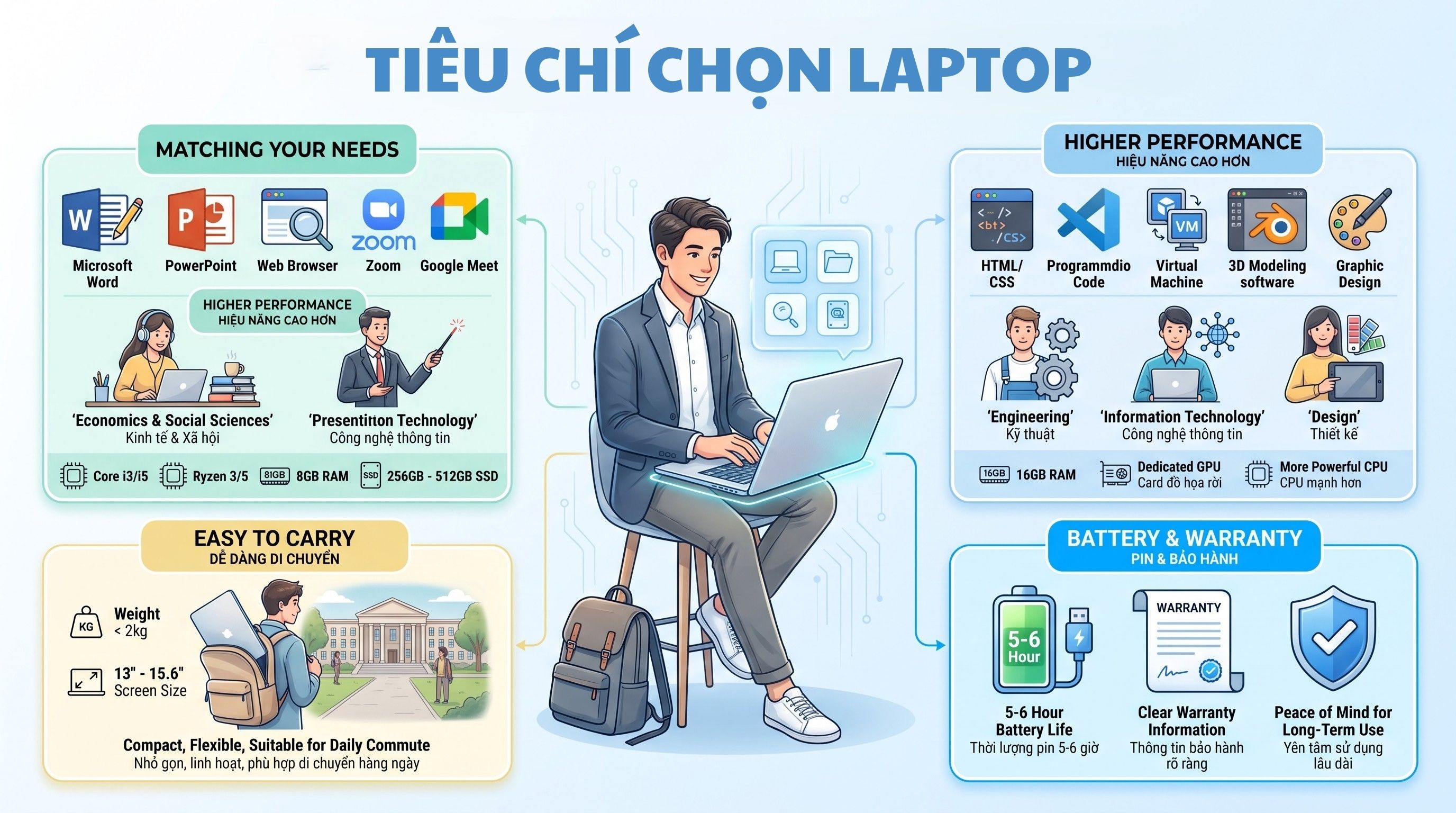Tiêu chí chọn laptop