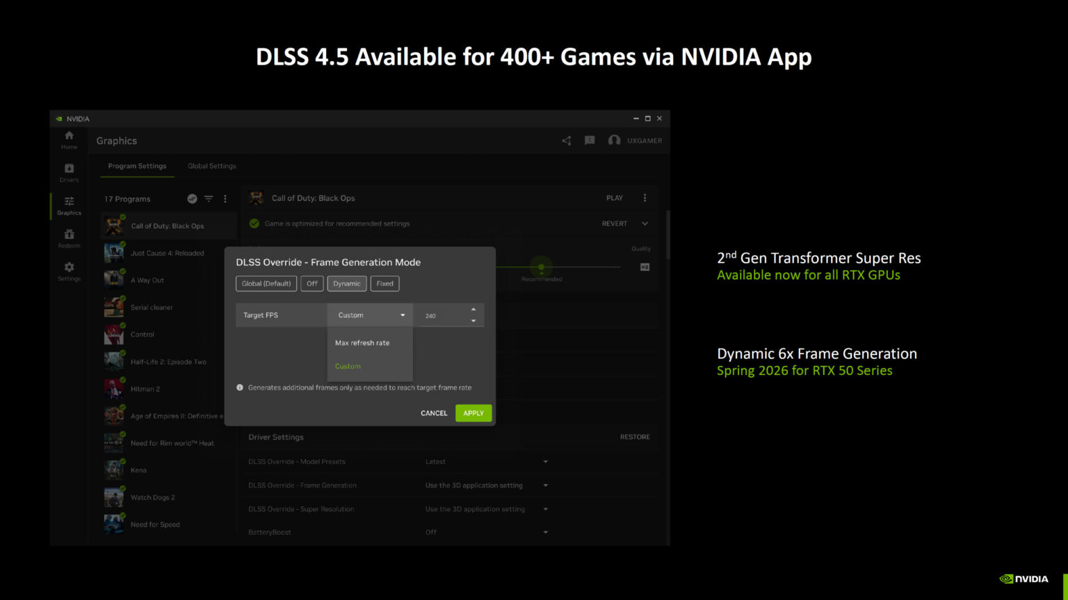 Quản lý tập trung qua ứng dụng NVIDIA App