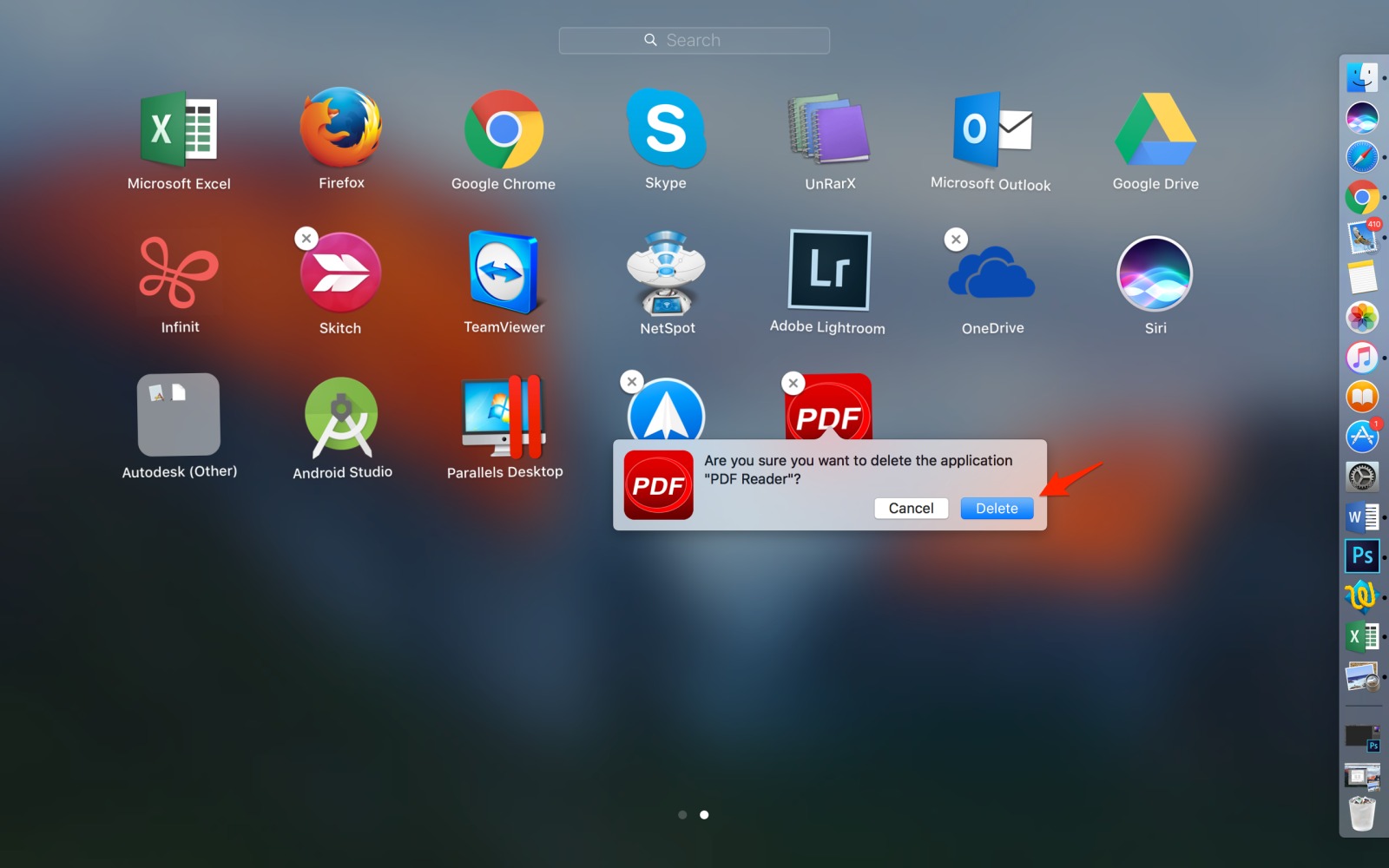 Chọn Delete để xác nhận