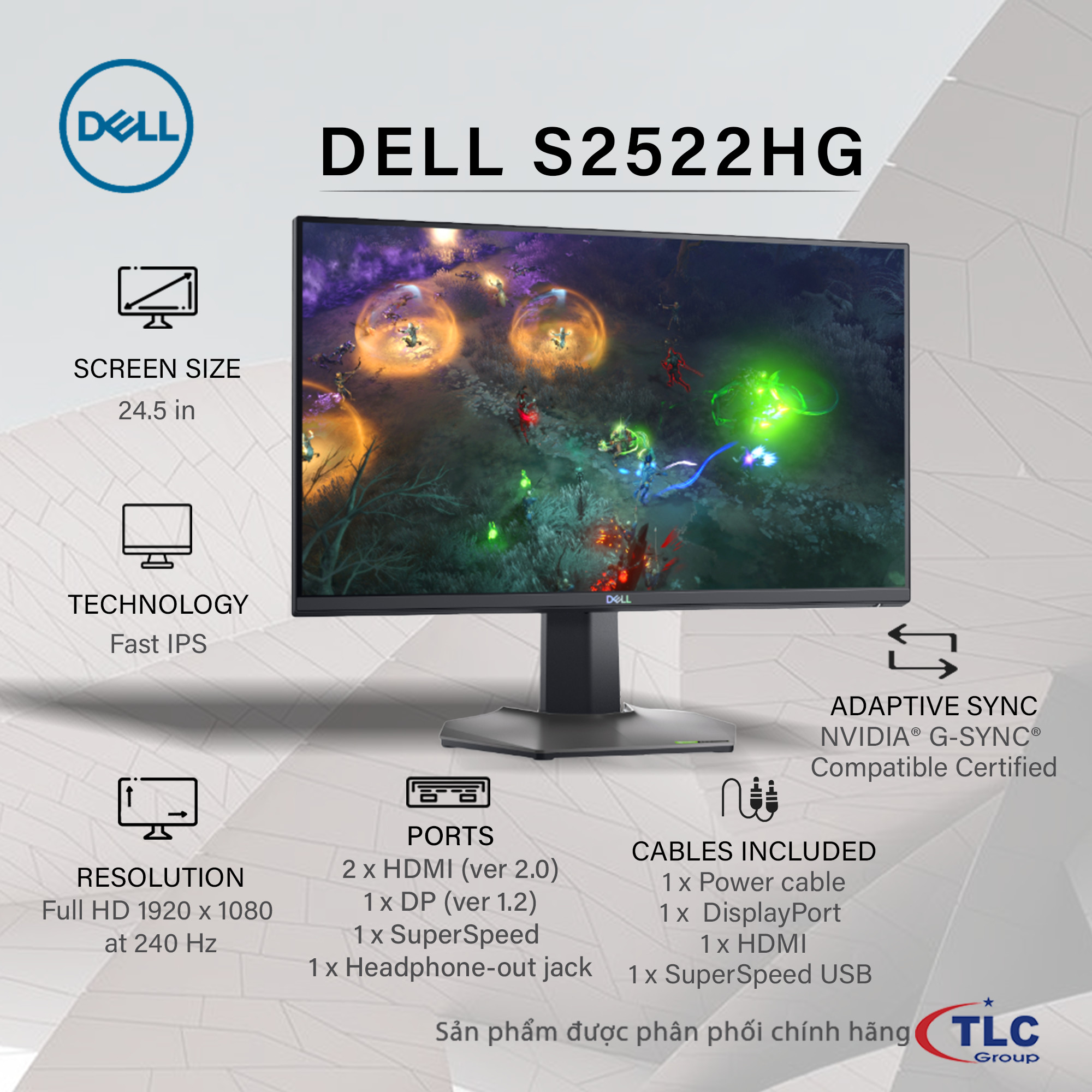 Màn hình Dell Gaming S2522HG, Chiến Game giải trí đỉnh cao - BEST 240Hz  GAMING MONITOR