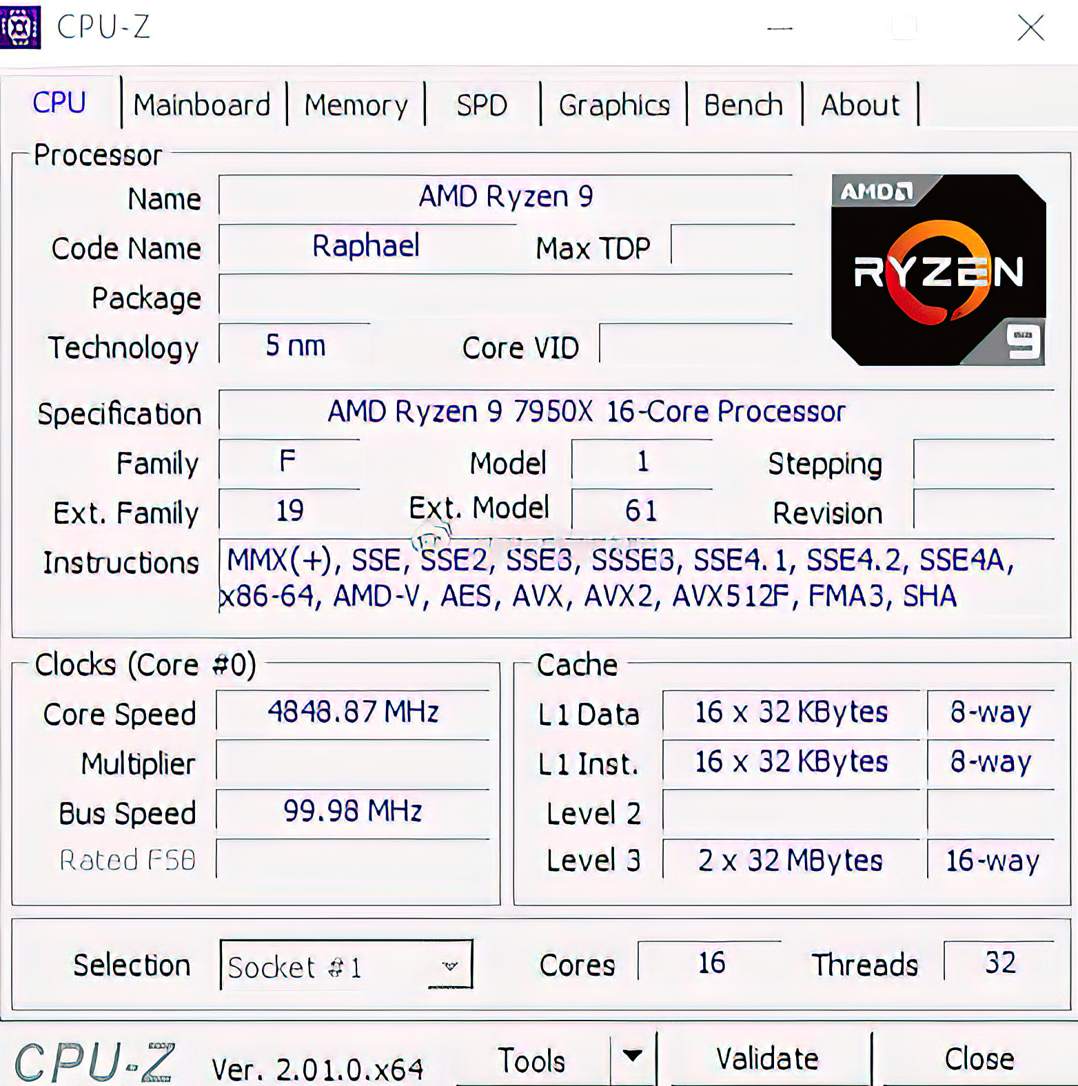 CPU AMD Ryzen 9 7950X Flagship Zen 4 có thể đạt mức xung nhịp lên đến 5,85 GHz