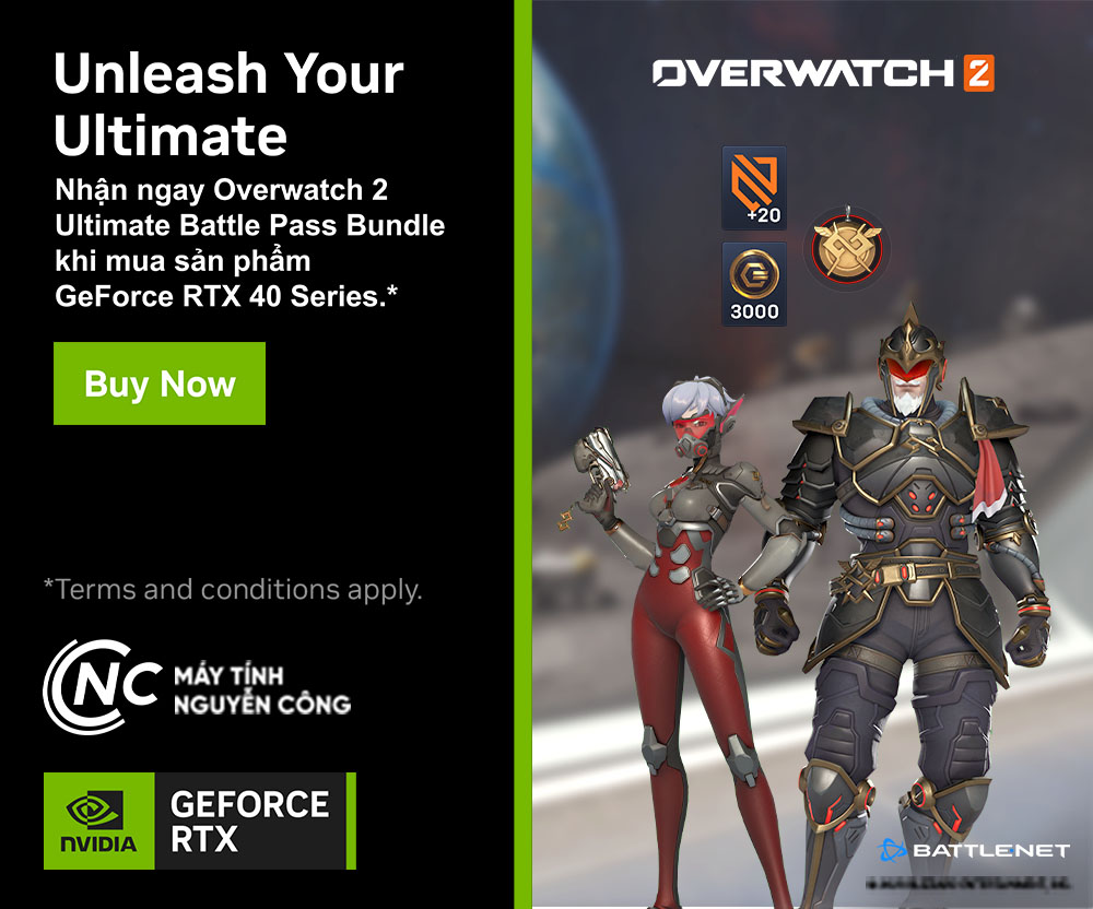 Unleash Your Ultimate - Nhận ngay Overwatch 2 Ultimate Battle Pass Bundle khi mua sản phẩm GeForce RTX 40 Series