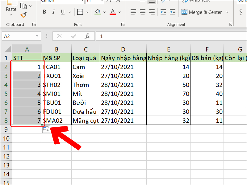 Cách đánh số thứ tự trong Excel