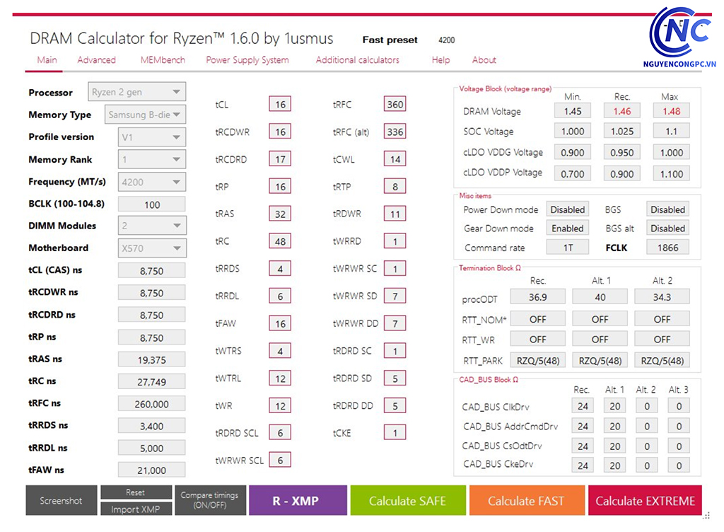 DRAM Calculator for Ryzen v1.6.0 : Phiên bản chính thức hỗ trợ AMD Ryzen 3000
