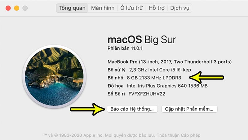 kiểm tra ram máy mac 2