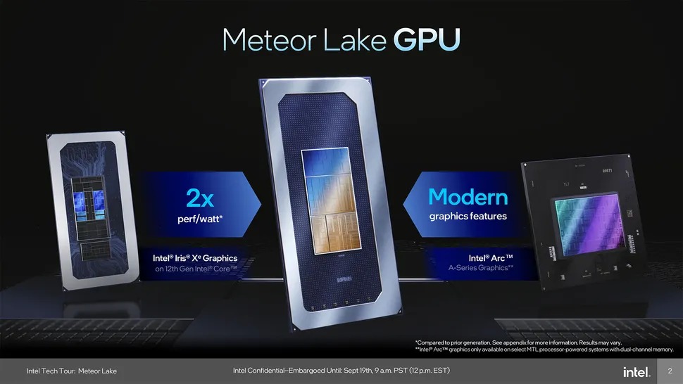 iGPU của Intel Meteor Lake sẽ có hiệu suất xử lý đồ họa mạnh gấp đôi so với thế hệ cũ