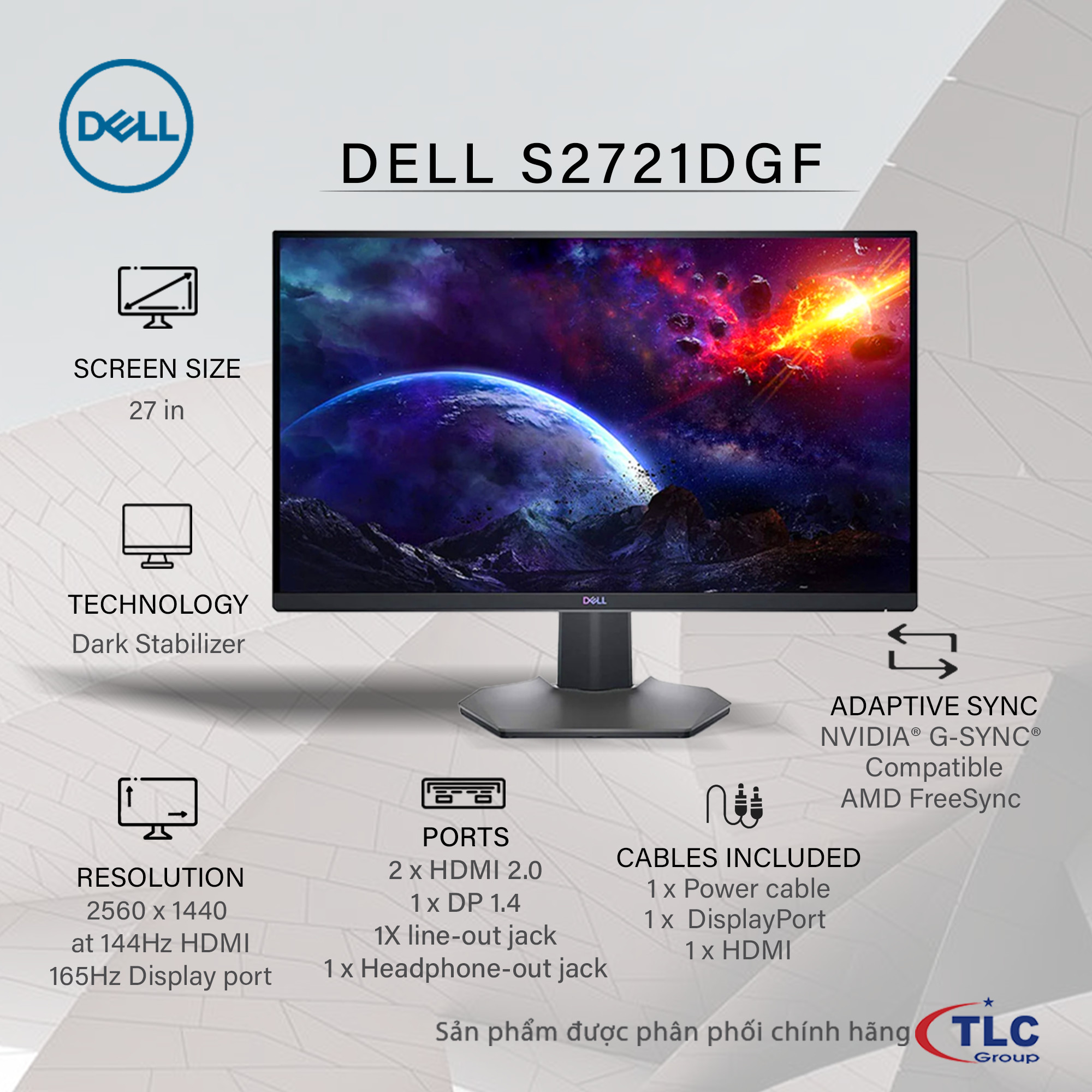 Nâng tầm đẳng cấp Gaming cùng Dell S2721DGF 27” QHD IPS 165Hz