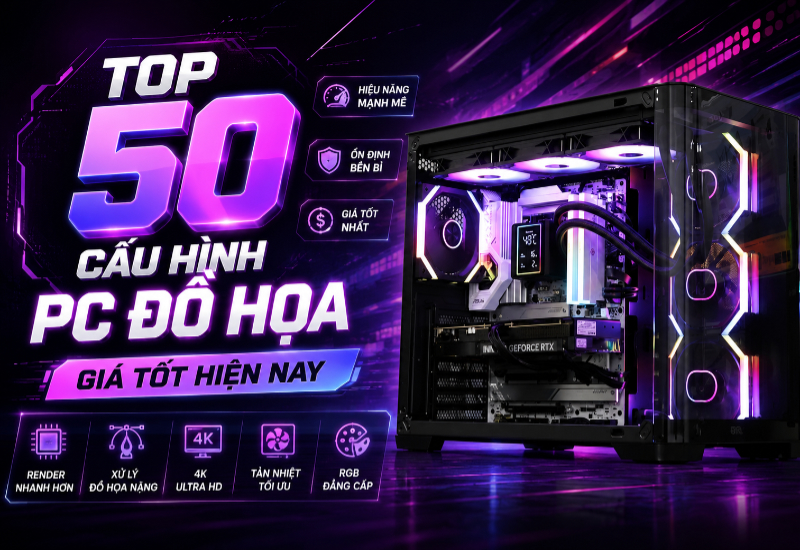 Top 50 cấu hình PC đồ họa giá tốt hiện nay