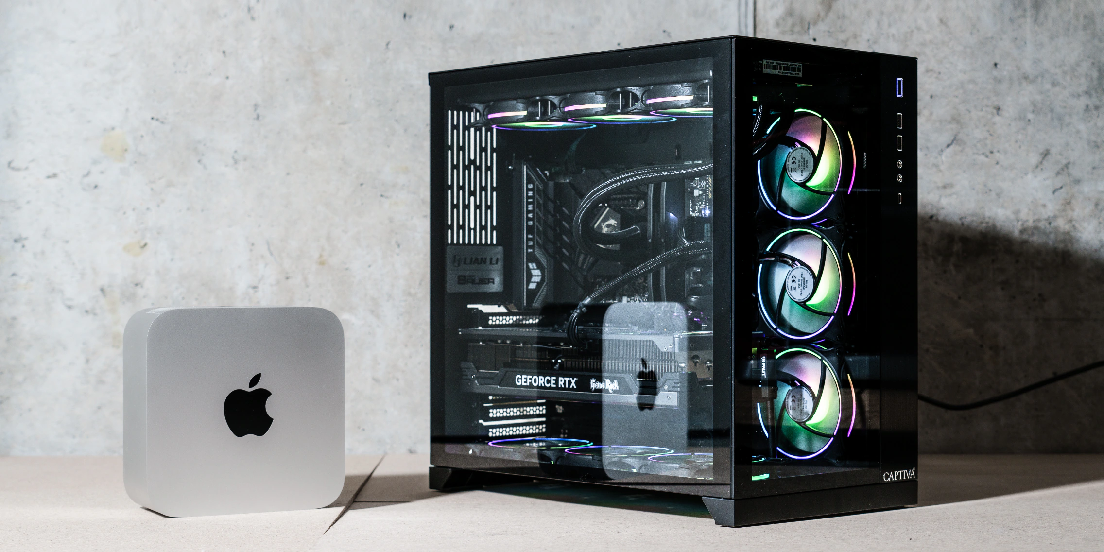 Kích thước thực tế của Macstudio với PC
