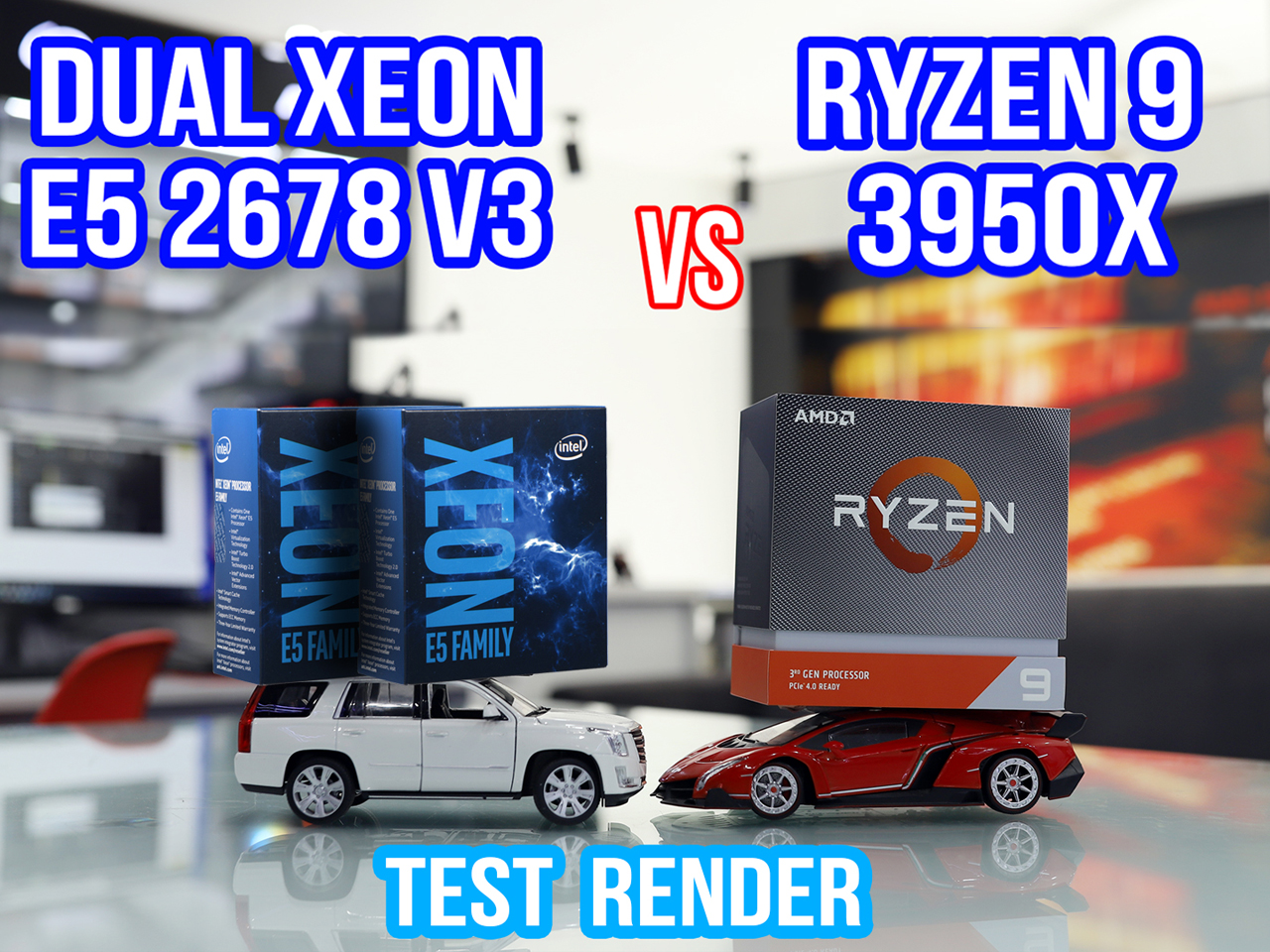 So Sánh Render AMD Ryzen 9 3950x vs INTEL Dual Xeon E5 2678 v3