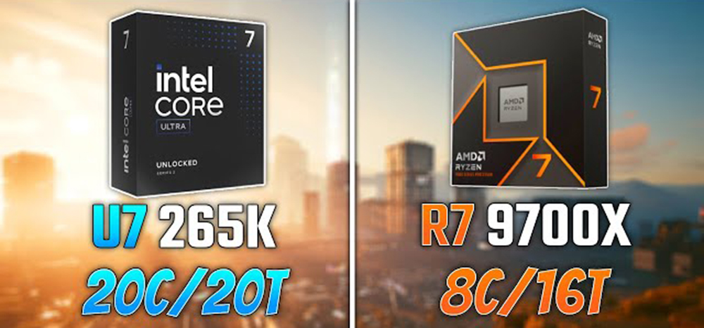 Intel Core Ultra 7 265K và AMD Ryzen 7 9700X: Đội xanh lại hụt hơi