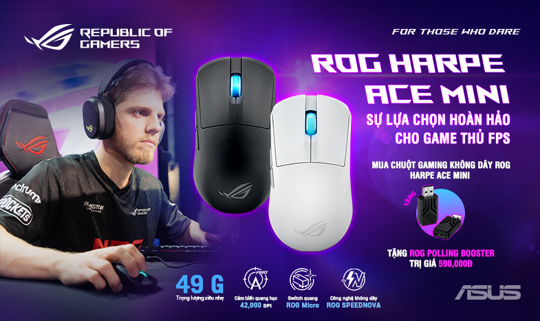 ROG HARPE ACE MINI – SỰ LỰA CHỌN HOÀN HẢO CHO GAME THỦ FPS