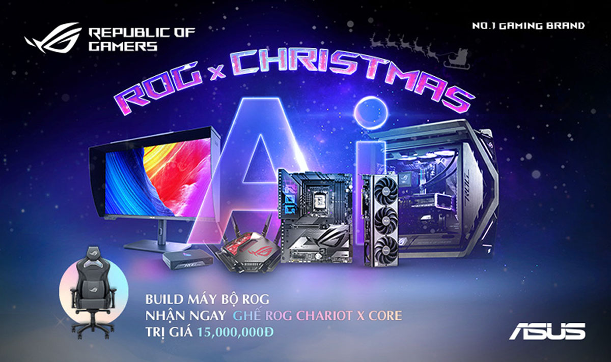 ROG X CHRISTMAS - NHẬN NGAY QUÀ TẶNG GIÁ TRỊ KHI BUILD TRỌN BỘ MÁY ROG SERIES