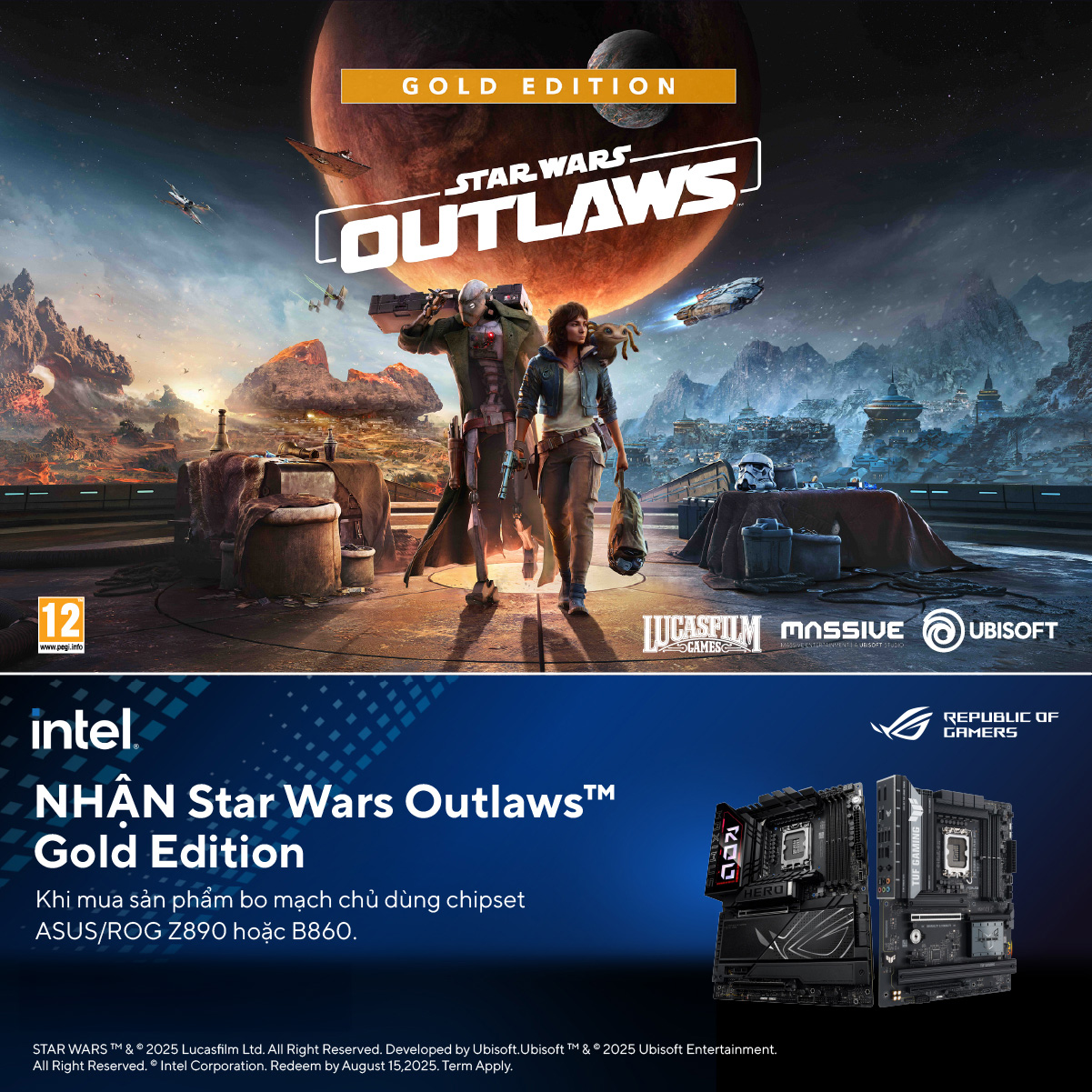 [Khuyến mãi] Mua Bo Mạch Chủ ASUS - Nhận Ngay Code Game Star Wars Outlaw™ Gold Edition